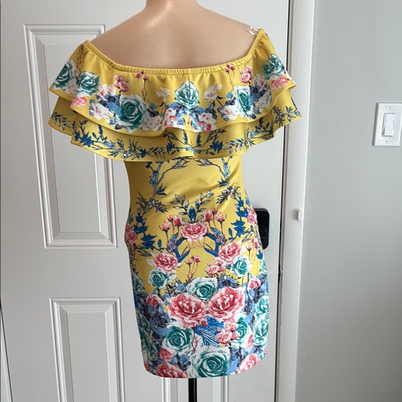 Jealous Tomato Yellow Ruffled Bodycon Mini Dress - Picture 5 of 5